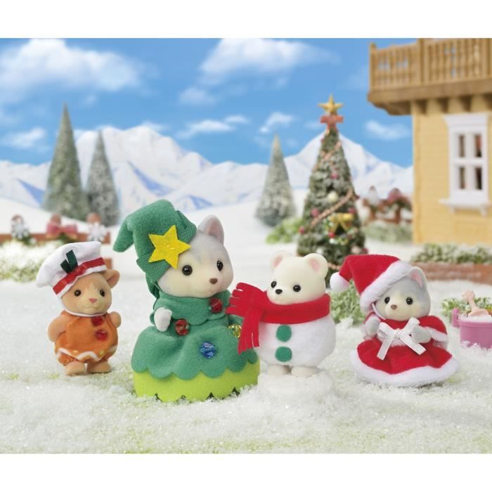 Doll - SYLVANIAN FAMILIES - The Christmas box - 4 articulated figurines