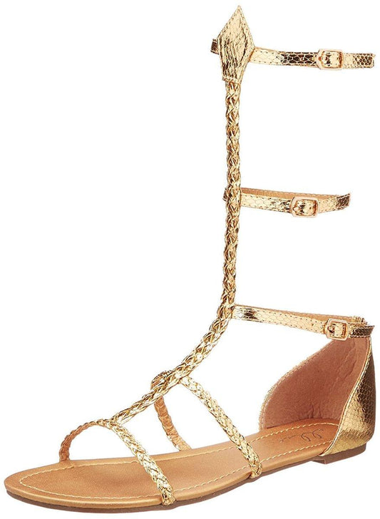 Cairo Gladiator Women's Costume Sandals, Gold: Size 8
