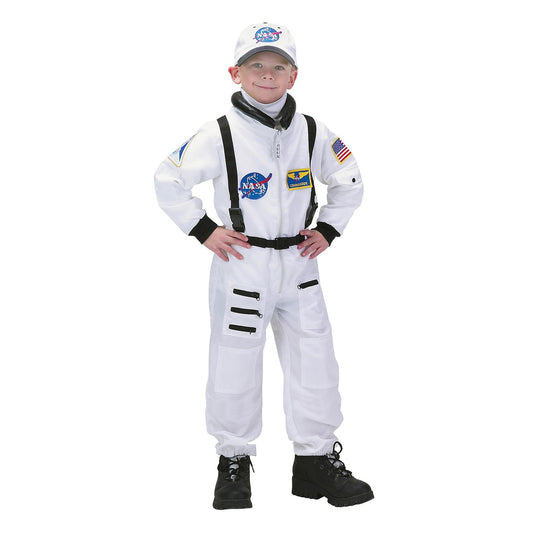 Jr Astronaut Suit (White) W/Cap Child Costume 2-3
