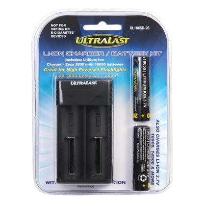 Ultralast UL1865K-26 Lithium Ion Charger/Batteries Combo Kit