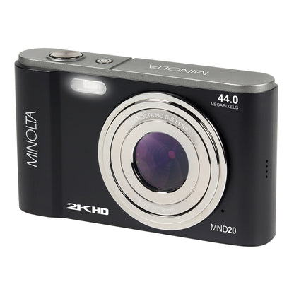 Minolta MND20-BK MND20 16x Digital Zoom 44 MP/2.7K Quad HD Digital Camera (Black)
