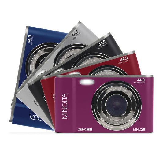 Minolta MND20-S MND20 16x Digital Zoom 44 MP/2.7K Quad HD Digital Camera (Silver)