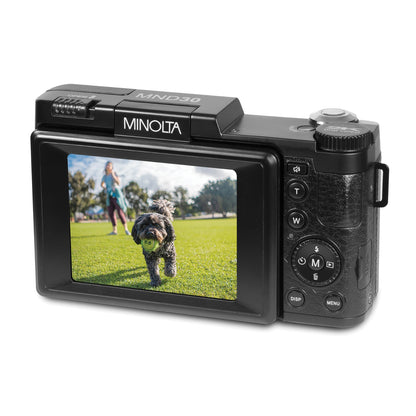 Minolta MND30-BK MND30 4x Digital Zoom 30 MP/2.7K Quad HD Digital Camera (Black)