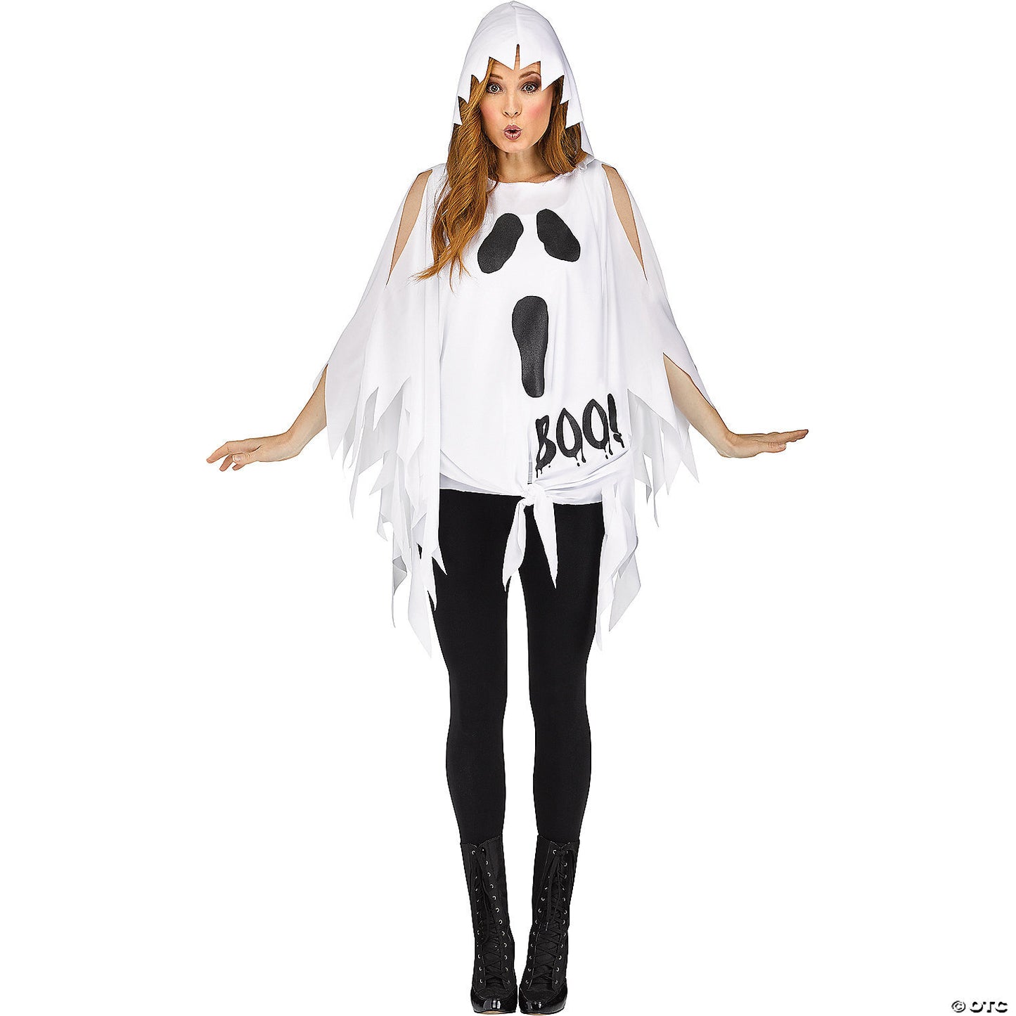 Adult ghost print poncho