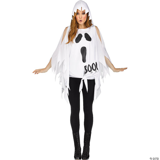 Adult ghost print poncho
