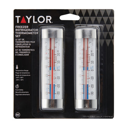 Taylor Precision Products 5257918 Fridge and Freezer Thermometers, 2 Pack