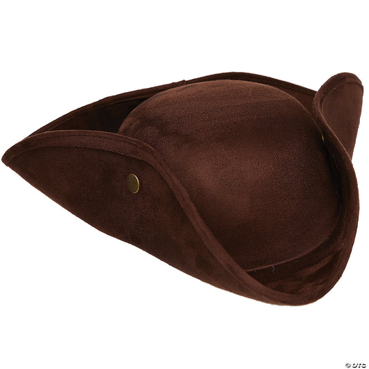 Adult faux suede tricorn hat
