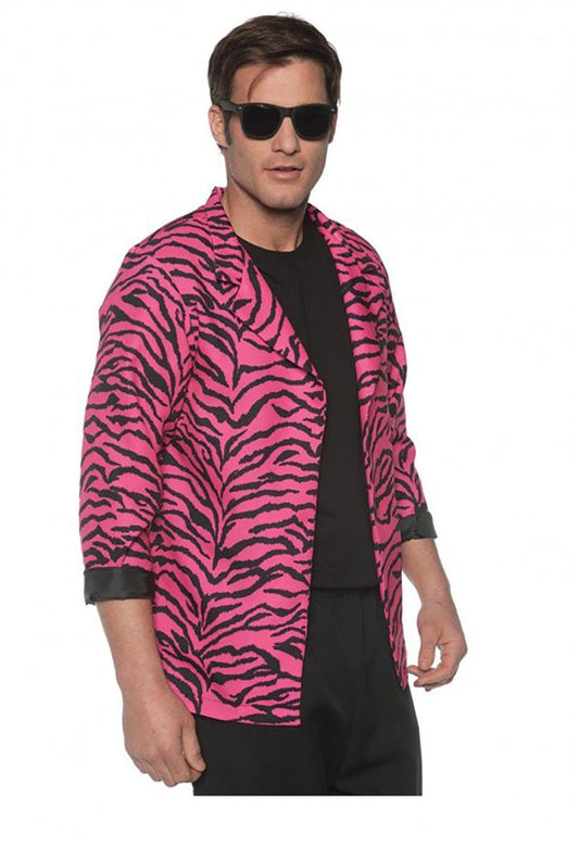 80's Zebra Blazer Pink Adult Costume XXL