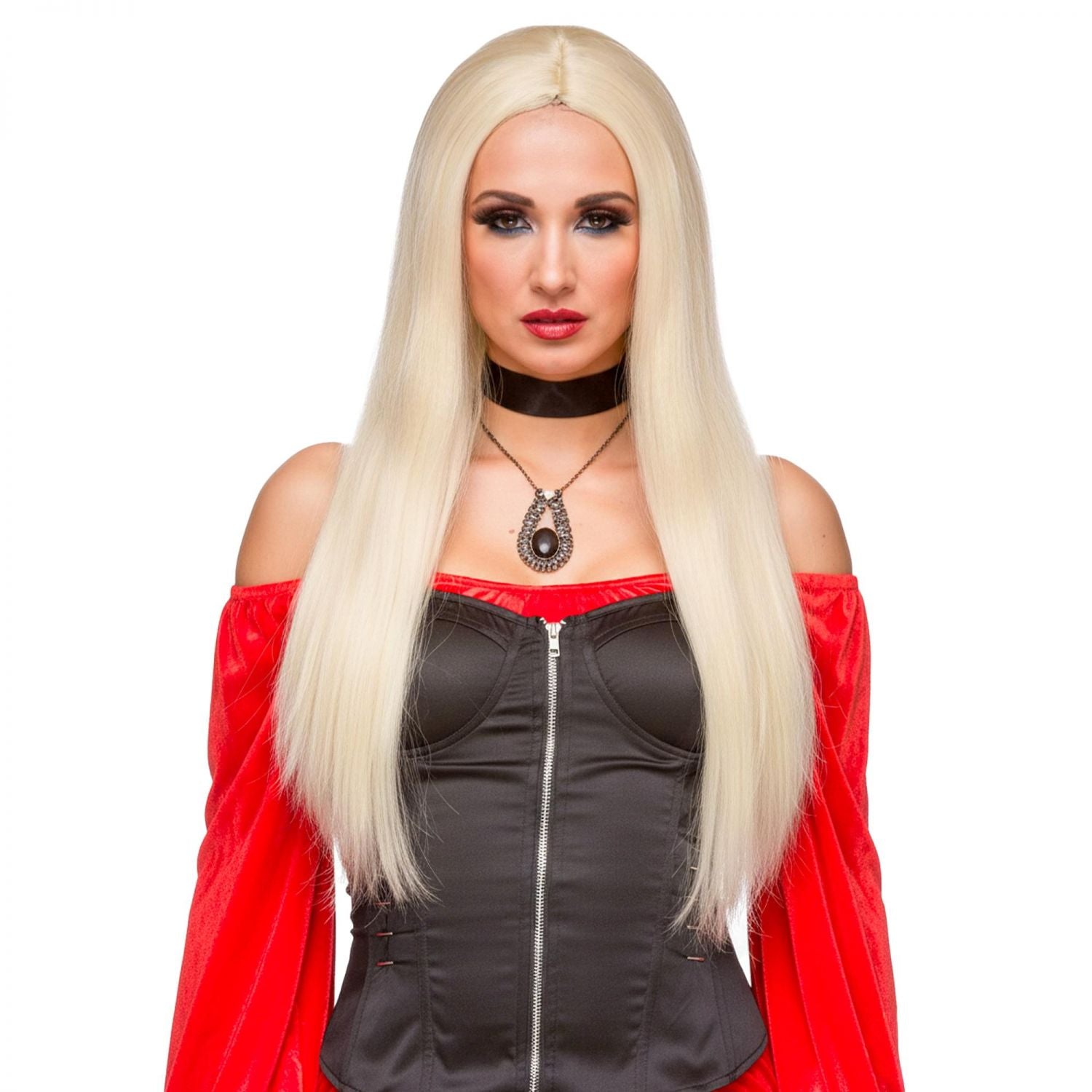 Budget Witch Long Blonde Wig Costume Accessory