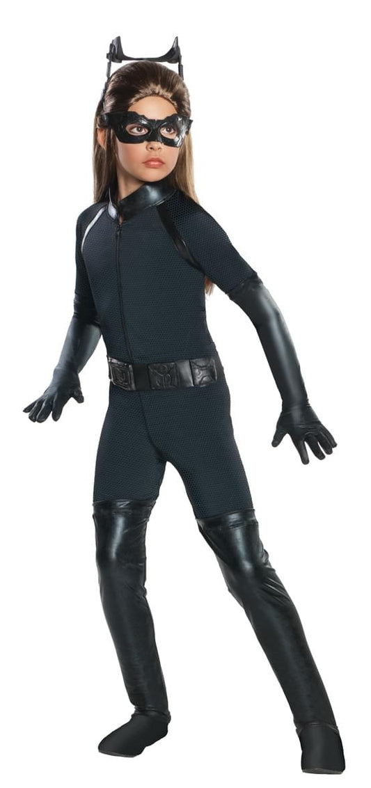 Catwoman Deluxe Jumpsuit & Molded Mask Costume Child Medium 8-10