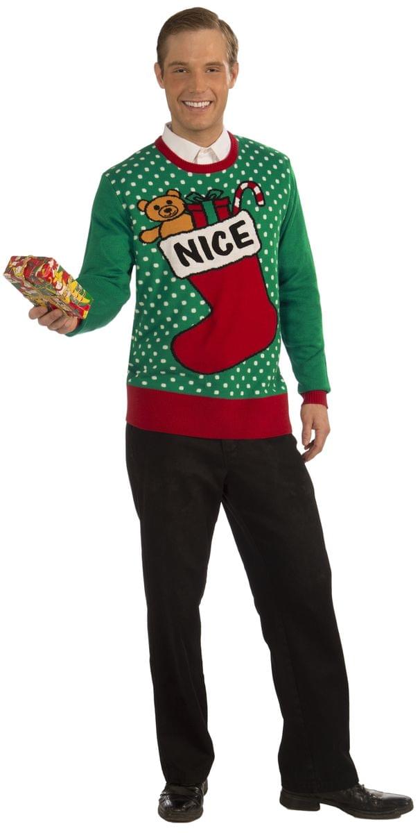 Nice Stocking Ugly Christmas Sweater Adult X-Large