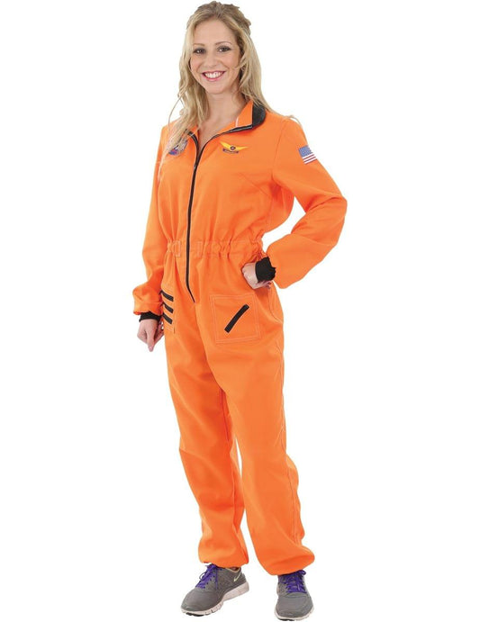 Women's Orange Astronaut Costume - Medium
