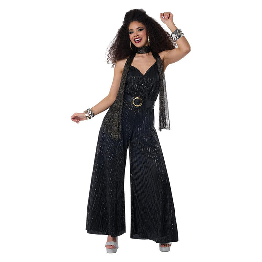 Lets Dance Womens Disco Costume Jumpsuit | Medium