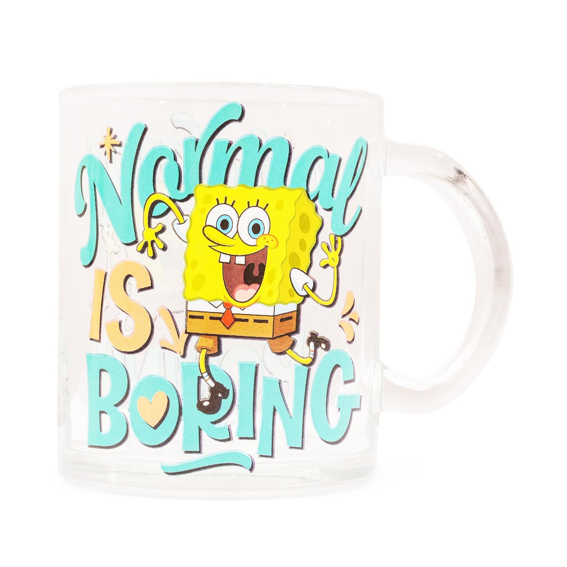 Nickelodeon SpongeBob SquarePants "Normal Is Boring" Glass Mug | Holds 18 Ounces