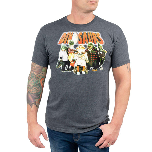 ABC's Dinosaurs Logo & Cast Men's Grey T-Shirt - Large
