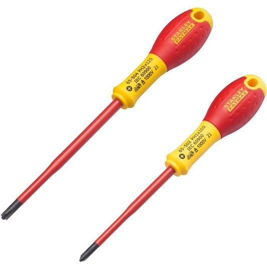 Set of 2 Screwdrivers - STANLEY FATMAX - FMHT0-62648 - Insulated Terminal Blocks 1000V - PH1X100 + PH2X125