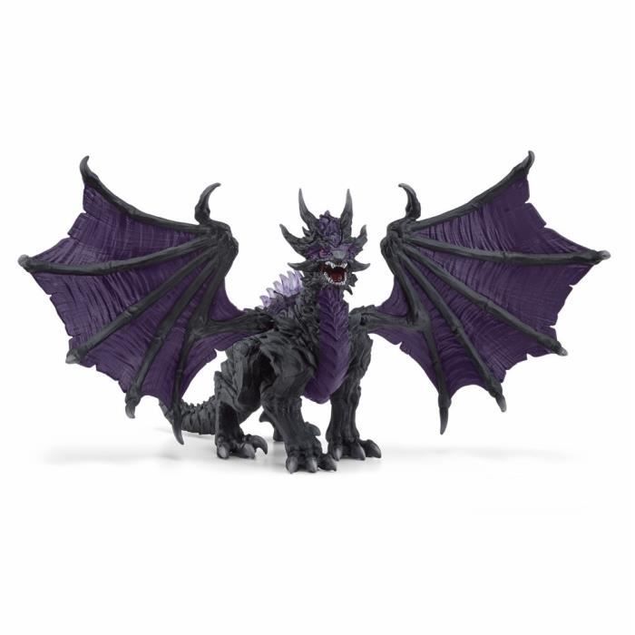 Dark Dragon Figure - Ultra-Realistic and Durable Toy Dragon with Movable Wings - Gift for Boys and Girls Ages 7