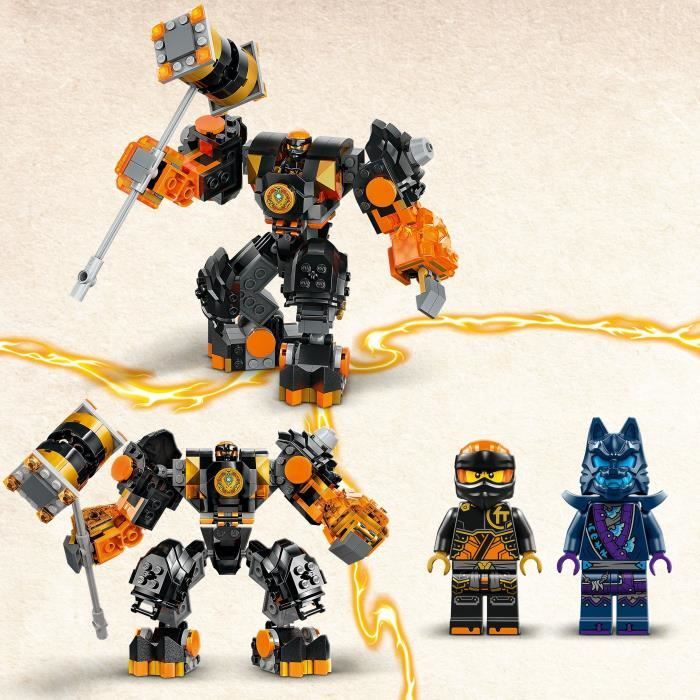 LEGO 71806 NINJAGO Cole's Elemental Robot from Earth, Toy with 2 Characters including a Cole Minifigure, Ninja Gift