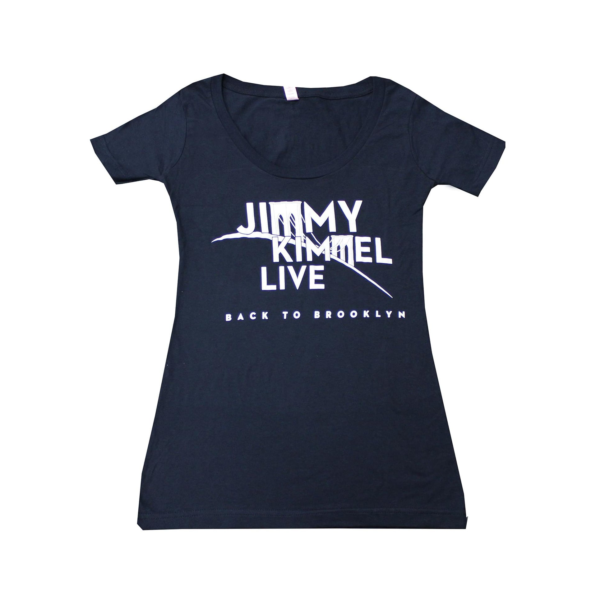 Jimmy Kimmel Live! Brooklyn Navy Blue Scoop Neck Tee Shirt | Adult X-Large