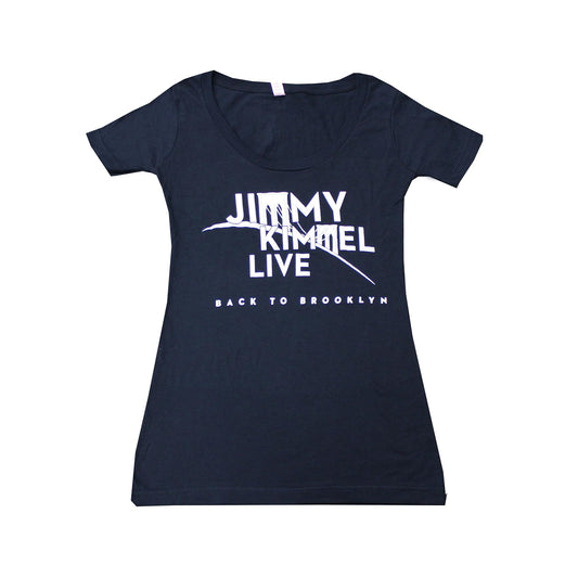 Jimmy Kimmel Live! Brooklyn Navy Blue Scoop Neck Tee Shirt | Adult X-Large