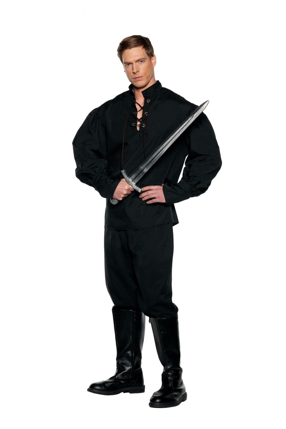 Black Renaissance Shirt Adult Costume | One Size